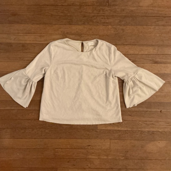 Women's Cream Top with Bell Sleeves - Picture 1 of 3